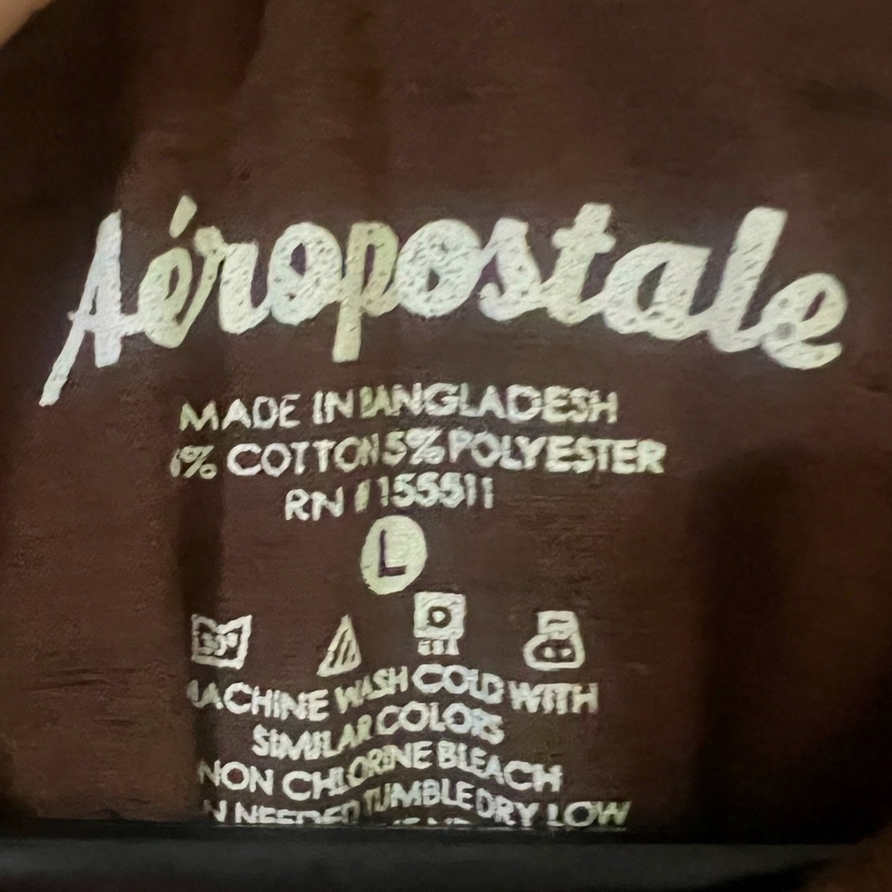 Aeropostale Brown Men’s Shirt | Large | Has a tiny tag hole around the neck. - Picture 2 of 3
